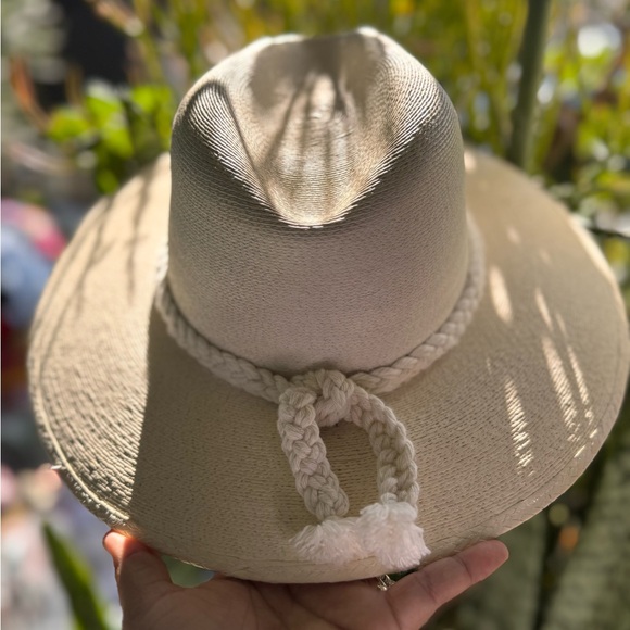 Women's Cream Wide Brim Braided Rope Fedora Hat - Picture 3 of 15